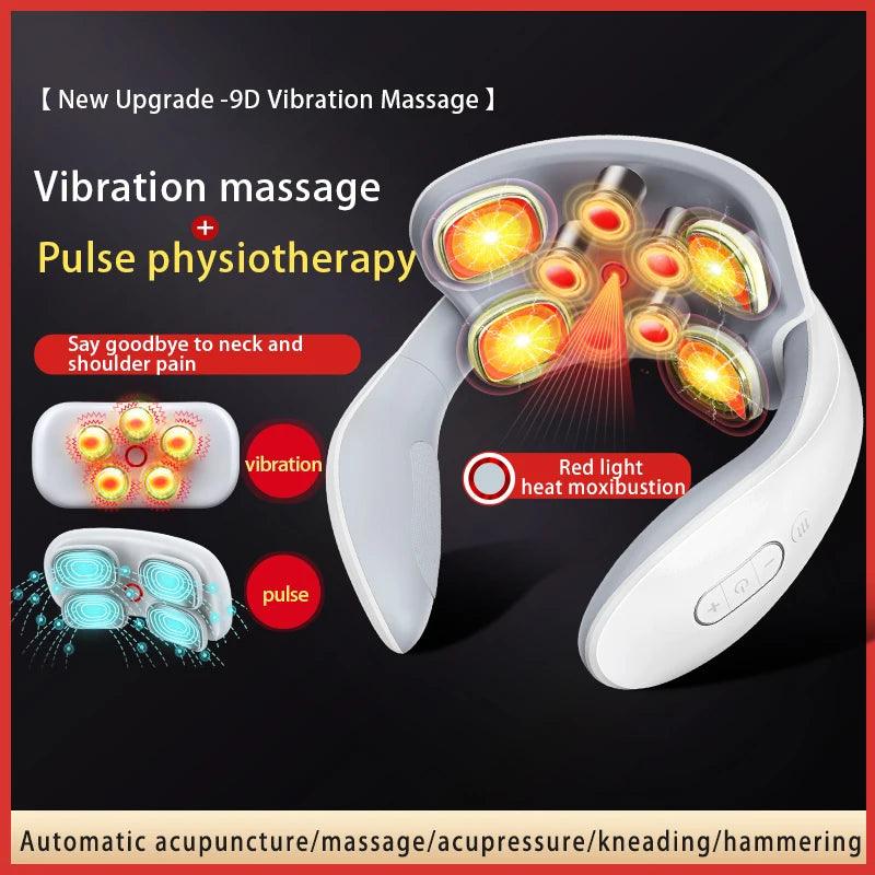 Smart Neck Massager with Heating Portable Electric Neck Massager for Pain Relief Simulation Pulse Massage 6.0 Home Health Care - StyleLab.