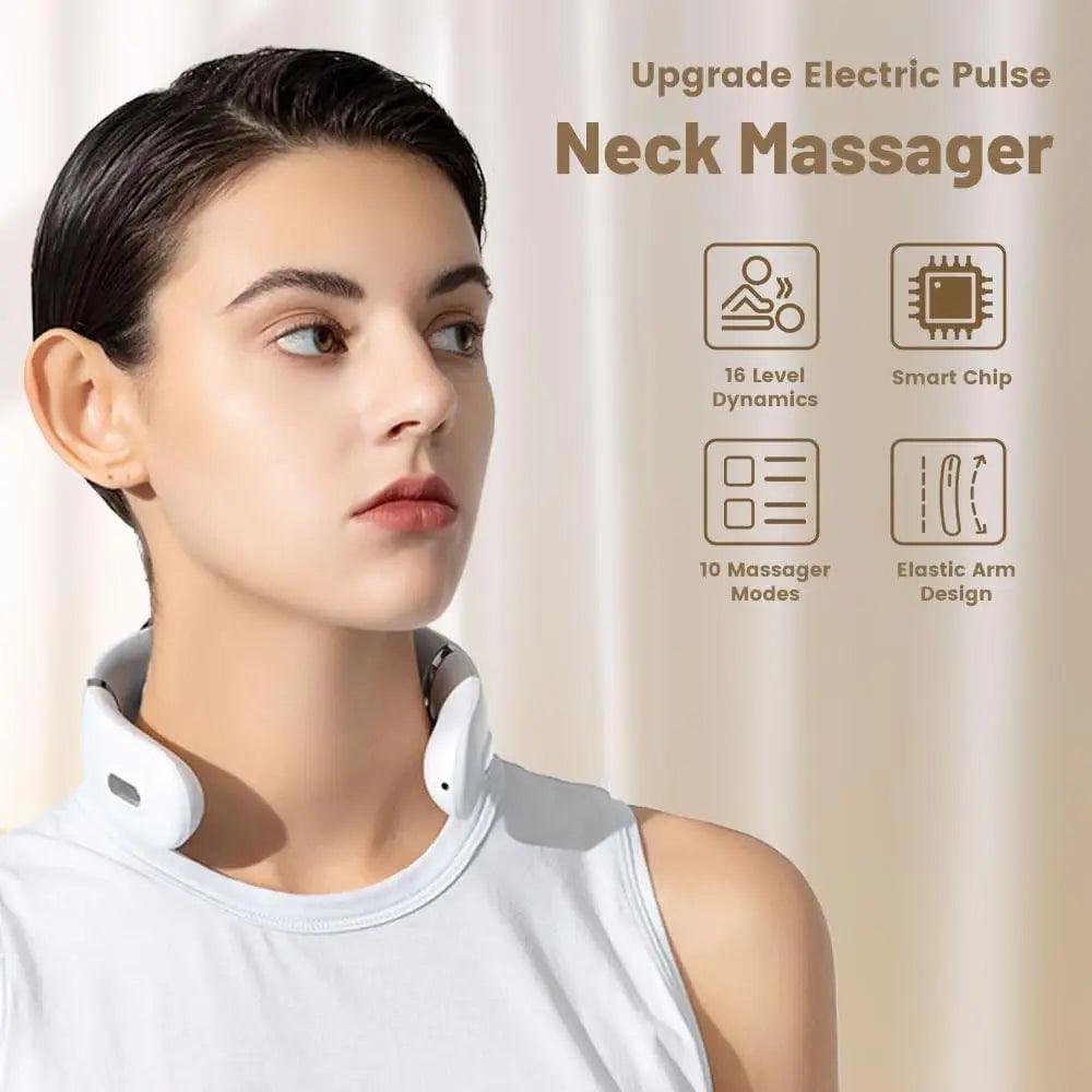 Smart Neck Massager with Heating Portable Electric Neck Massager for Pain Relief Simulation Pulse Massage 6.0 Home Health Care - StyleLab.