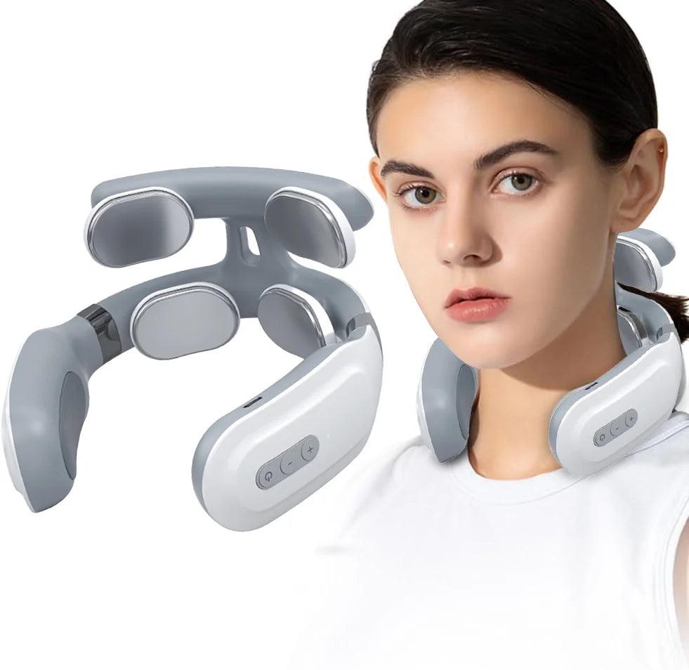 Smart Neck Massager with Heating Portable Electric Neck Massager for Pain Relief Simulation Pulse Massage 6.0 Home Health Care - StyleLab.